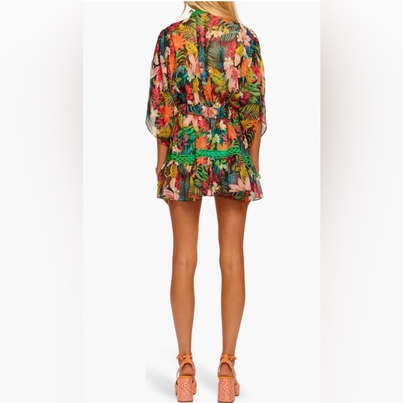 New! Ramy Brook Madge Multicolor Tropical Floral Swim Coverup Minidress 🌻 Large - Picture 3 of 16